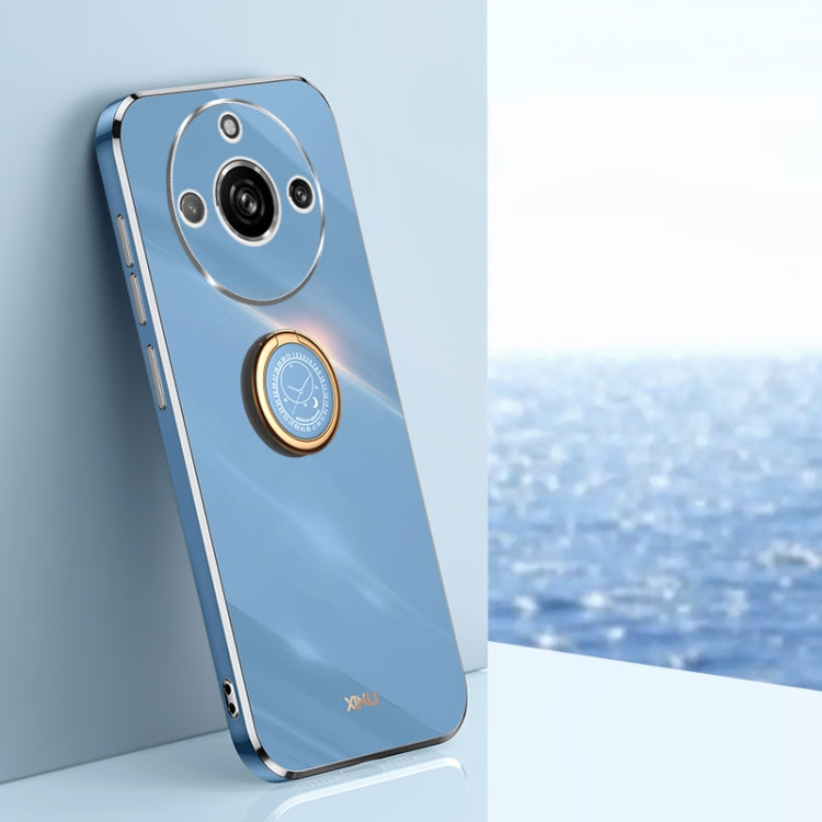XINLI Straight Edge 6D Electroplate TPU Phone Case with Ring Holder, For Realme Note 60 4G, For Realme 13 Pro Global, For Realme 11 5G