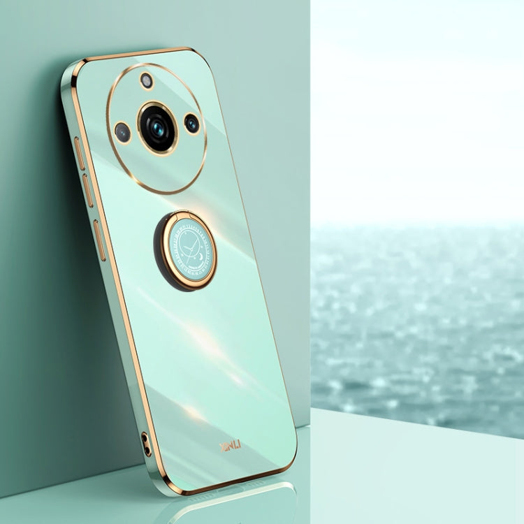 XINLI Straight Edge 6D Electroplate TPU Phone Case with Ring Holder, For Realme C53 2023, For Realme 11 Pro+ 5G, For Realme GT Neo5 SE