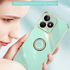 XINLI Straight Edge 6D Electroplate TPU Phone Case with Ring Holder, For Realme C53 2023, For Realme 11 Pro+ 5G, For Realme GT Neo5 SE