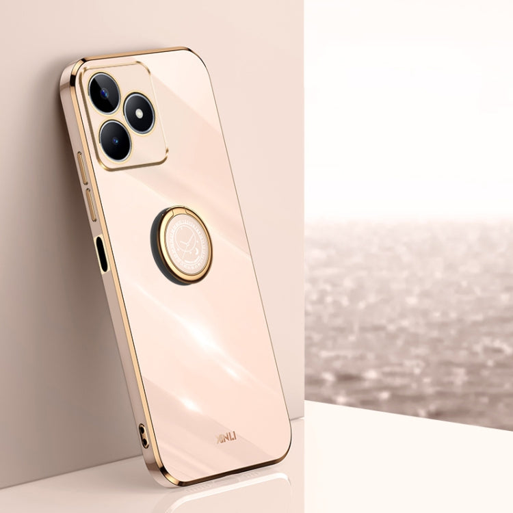 XINLI Straight Edge 6D Electroplate TPU Phone Case with Ring Holder, For Realme C53 2023, For Realme 11 Pro+ 5G, For Realme GT Neo5 SE