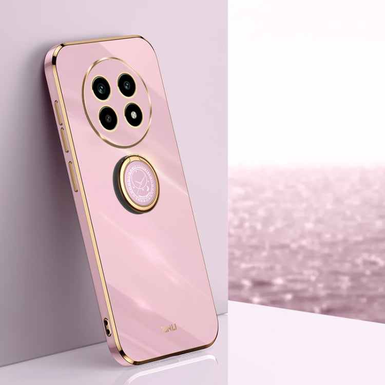 XINLI Straight Edge 6D Electroplate TPU Phone Case with Ring Holder, For Realme Note 60 4G, For Realme 13 Pro Global, For Realme 11 5G