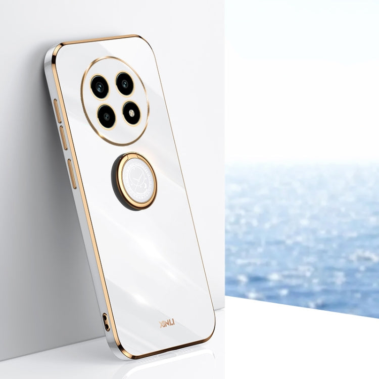 XINLI Straight Edge 6D Electroplate TPU Phone Case with Ring Holder, For Realme Note 60 4G, For Realme 13 Pro Global, For Realme 11 5G