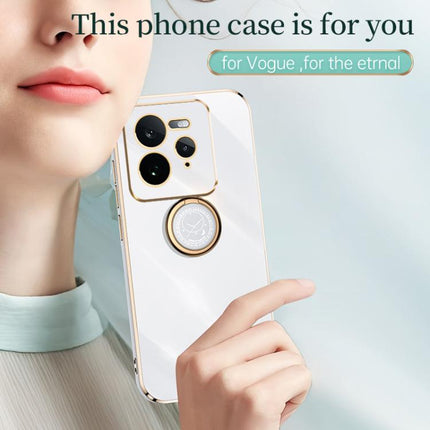 XINLI Straight Edge 6D Electroplate TPU Phone Case with Ring Holder, For Realme GT 7 Pro 5G, For Realme Note 60 4G, For Realme 13 Pro Global