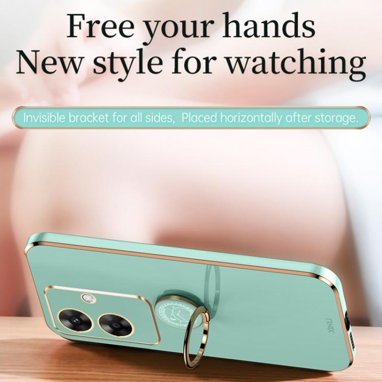 XINLI Straight Edge 6D Electroplate TPU Phone Case with Ring Holder, For Realme Note 60 4G, For Realme 13 Pro Global, For Realme 11 5G