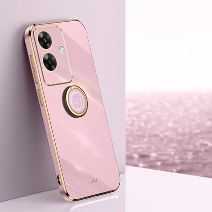 XINLI Straight Edge 6D Electroplate TPU Phone Case with Ring Holder, For Realme GT 7 Pro 5G, For Realme Note 60 4G, For Realme 13 Pro Global
