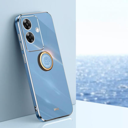 XINLI Straight Edge 6D Electroplate TPU Phone Case with Ring Holder, For Realme GT 7 Pro 5G, For Realme Note 60 4G, For Realme 13 Pro Global