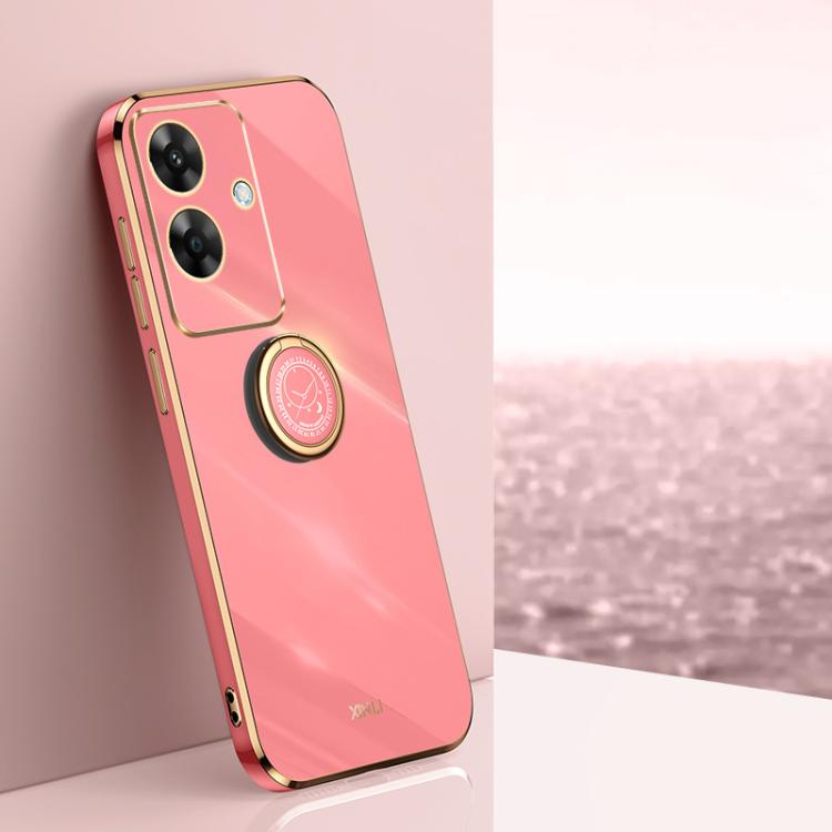 XINLI Straight Edge 6D Electroplate TPU Phone Case with Ring Holder, For Realme Note 60 4G, For Realme 13 Pro Global, For Realme 11 5G