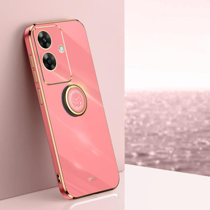 XINLI Straight Edge 6D Electroplate TPU Phone Case with Ring Holder, For Realme GT 7 Pro 5G, For Realme Note 60 4G, For Realme 13 Pro Global
