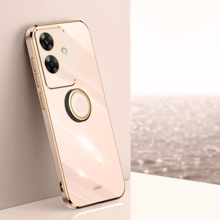 XINLI Straight Edge 6D Electroplate TPU Phone Case with Ring Holder, For Realme GT 7 Pro 5G, For Realme Note 60 4G, For Realme 13 Pro Global