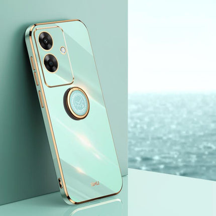 XINLI Straight Edge 6D Electroplate TPU Phone Case with Ring Holder, For Realme GT 7 Pro 5G, For Realme Note 60 4G, For Realme 13 Pro Global