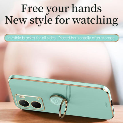 XINLI Straight Edge 6D Electroplate TPU Phone Case with Ring Holder, For Realme Neo7X, For Realme Neo7 SE, For Realme14 Pro+