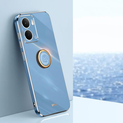 XINLI Straight Edge 6D Electroplate TPU Phone Case with Ring Holder, For Realme 15 5G Global, For Realme 14 5G Global, For Realme Neo7X