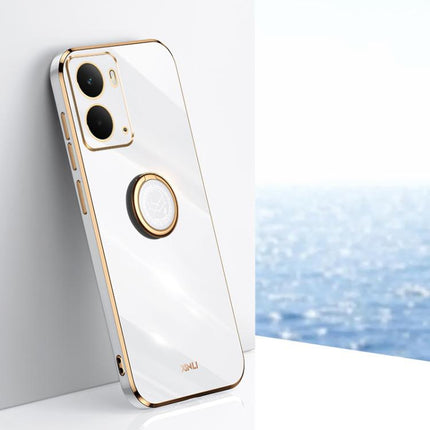 XINLI Straight Edge 6D Electroplate TPU Phone Case with Ring Holder, For Realme 15 5G Global, For Realme 14 5G Global, For Realme Neo7X