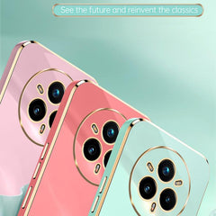 XINLI Straight Edge 6D Electroplate TPU Phone Case with Ring Holder, For Realme14 Pro+, For Realme C75, For Realme GT 7 Pro 5G