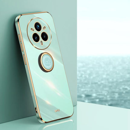 XINLI Straight Edge 6D Electroplate TPU Phone Case with Ring Holder, For Realme Neo7 SE, For Realme14 Pro+, For Realme C75