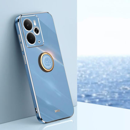 XINLI Straight Edge 6D Electroplate TPU Phone Case with Ring Holder, For Realme 15 5G Global, For Realme 14 5G Global, For Realme Neo7X