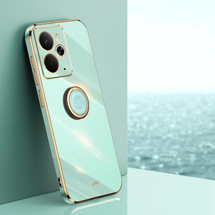 XINLI Straight Edge 6D Electroplate TPU Phone Case with Ring Holder, For Realme 15 5G Global, For Realme 14 5G Global, For Realme Neo7X