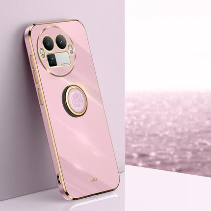 XINLI Straight Edge 6D Electroplate TPU Phone Case with Ring Holder, For Realme Note 80 4G, For Realme 16 Pro 5G, For Realme GT 8 Pro 5G