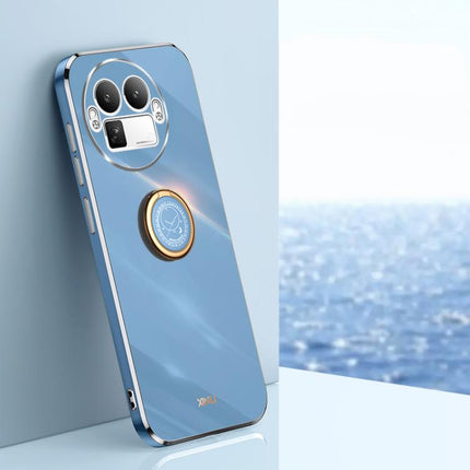 XINLI Straight Edge 6D Electroplate TPU Phone Case with Ring Holder, For Realme Note 80 4G, For Realme 16 Pro 5G, For Realme GT 8 Pro 5G