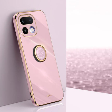 XINLI Straight Edge 6D Electroplate TPU Phone Case with Ring Holder, For Realme Note 80 4G, For Realme 16 Pro 5G, For Realme GT 8 Pro 5G
