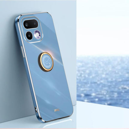 XINLI Straight Edge 6D Electroplate TPU Phone Case with Ring Holder, For Realme Note 80 4G, For Realme 16 Pro 5G, For Realme GT 8 Pro 5G