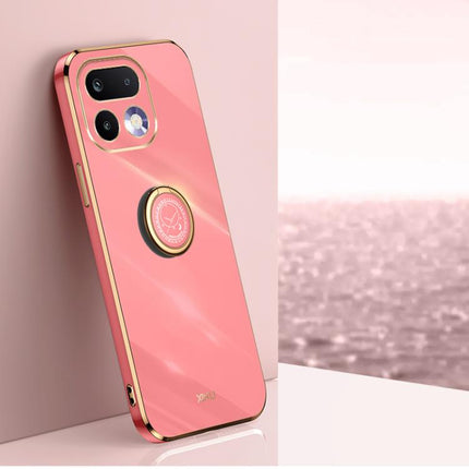 XINLI Straight Edge 6D Electroplate TPU Phone Case with Ring Holder, For Realme Note 80 4G, For Realme 16 Pro 5G, For Realme GT 8 Pro 5G