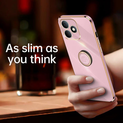 XINLI Straight Edge 6D Electroplate TPU Phone Case with Ring Holder, For Realme Note 80 4G, For Realme 16 Pro 5G, For Realme GT 8 Pro 5G