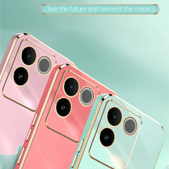 XINLI Straight Edge 6D Electroplate TPU Phone Case, For vivo S17e, For vivo Y78+, For vivo iQOO Pro