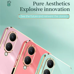 XINLI Straight Edge 6D Electroplate TPU Phone Case, For vivo Y17S 4G, For vivo Y35M+, For vivo S17
