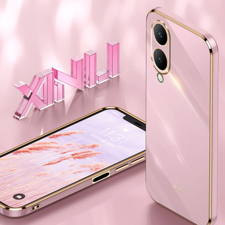 XINLI Straight Edge 6D Electroplate TPU Phone Case, For vivo Y17S 4G, For vivo Y35M+, For vivo S17