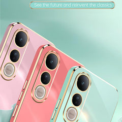 XINLI Straight Edge 6D Electroplate TPU Phone Case, For vivo V50 Lite, For vivo V50, For vivo Y300 Pro