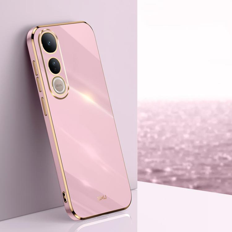 XINLI Straight Edge 6D Electroplate TPU Phone Case, For vivo V50 Lite, For vivo V50, For vivo Y300 Pro