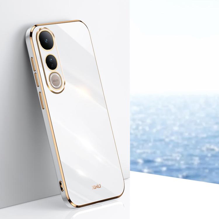 XINLI Straight Edge 6D Electroplate TPU Phone Case, For vivo V50 Lite, For vivo V50, For vivo Y300 Pro