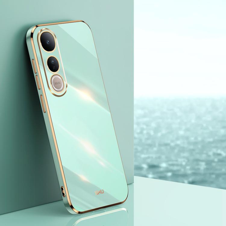 XINLI Straight Edge 6D Electroplate TPU Phone Case, For vivo V50 Lite, For vivo V50, For vivo Y300 Pro