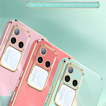 XINLI Straight Edge 6D Electroplate TPU Phone Case, For vivo S18 Pro, For vivo S18e, For vivo X100 Pro 5G