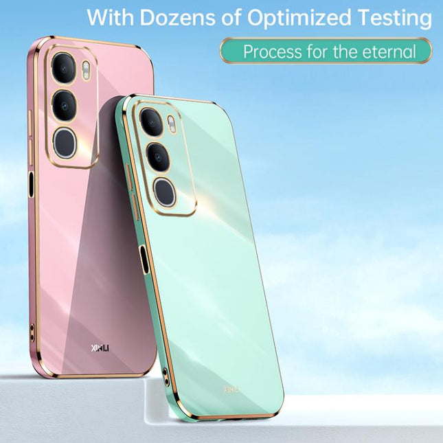 XINLI Straight Edge 6D Electroplate TPU Phone Case, For vivo Y50 5G, For vivo Y500 5G, For vivo V60 5G Global