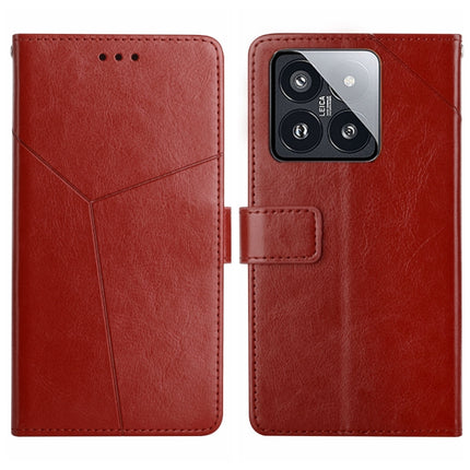 Y-shaped Pattern Flip Leather Phone Case, For Xiaomi 14 Ultra, For Xiaomi 14 Pro, For Xiaomi 14, For Xiaomi Redmi 13C 4G