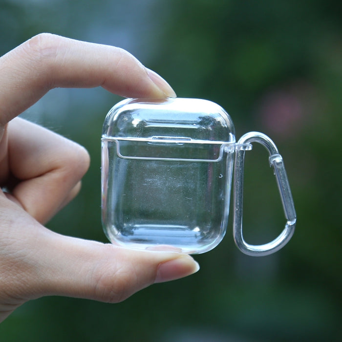 Transparent PC Hard Earphone Protective Case with Hook, For AirPods 1 / 2 with Hook
