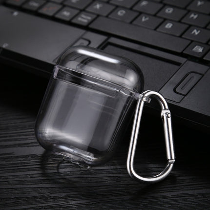 Transparent PC Hard Earphone Protective Case with Hook, For AirPods 1 / 2 with Hook