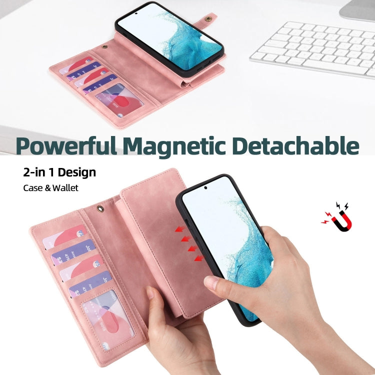 Zipper Wallet Magnetic Detachable Leather Phone Case