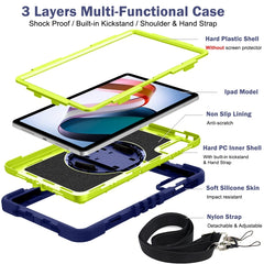 360 Degree Rotation PC Contrast Silicone Tablet Case, For Xiaomi Redmi Pad 10.61