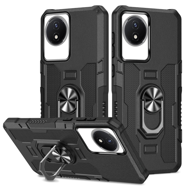 Ring Holder Armor Hybrid Phone Case, For vivo Y02, For vivo V27e, For vivo V27