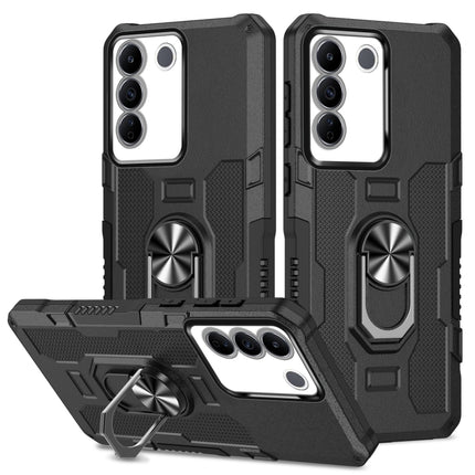 Ring Holder Armor Hybrid Phone Case, For vivo V27e, For vivo Y02, For vivo V27