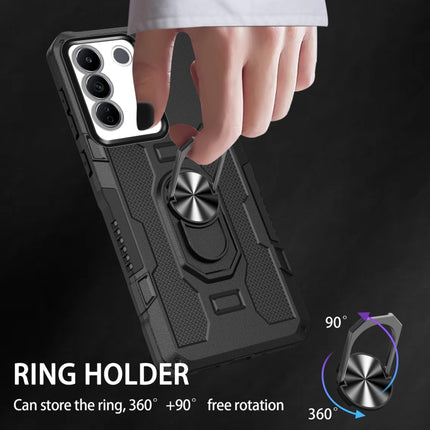 Ring Holder Armor Hybrid Phone Case, For vivo V27e, For vivo Y02, For vivo V27