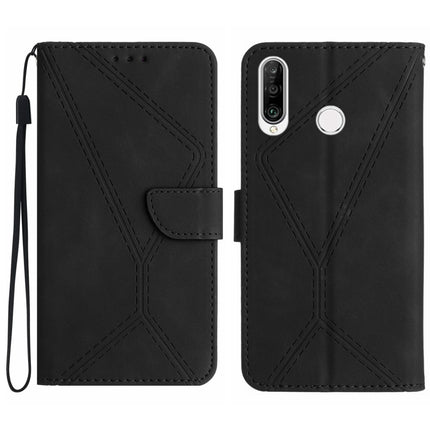 Stitching Embossed Leather Phone Case, For Huawei P30 Lite/nova 4e