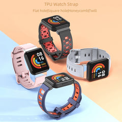 Mijobs Flat Hole Breathable TPU Watch Band, For Redmi Watch 3