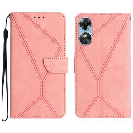 Stitching Embossed Leather Phone Case, For OPPO A17 / A17K, For OPPO A54 4G / A16, For OPPO A54 5G / A74 5G, For OPPO A55s JP