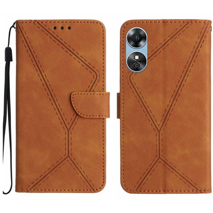 Stitching Embossed Leather Phone Case, For OPPO A17 / A17K, For OPPO A54 4G / A16, For OPPO A54 5G / A74 5G, For OPPO A55s JP