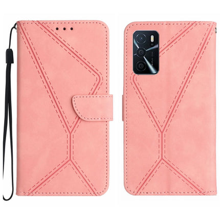Stitching Embossed Leather Phone Case, For OPPO A17 / A17K, For OPPO A54 4G / A16, For OPPO A54 5G / A74 5G, For OPPO A55s JP