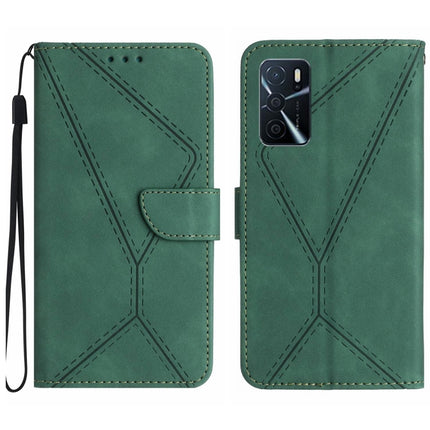 Stitching Embossed Leather Phone Case, For OPPO A17 / A17K, For OPPO A54 4G / A16, For OPPO A54 5G / A74 5G, For OPPO A55s JP
